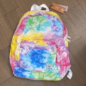 Herschel pastel tie dye cotton canvas backpack NWT